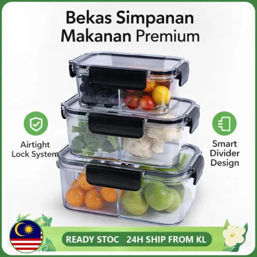 Borosilicate Glass Lunch Box Microwave Safe Heat Resistant Bento Box Food Container Bekas Makanan Viral