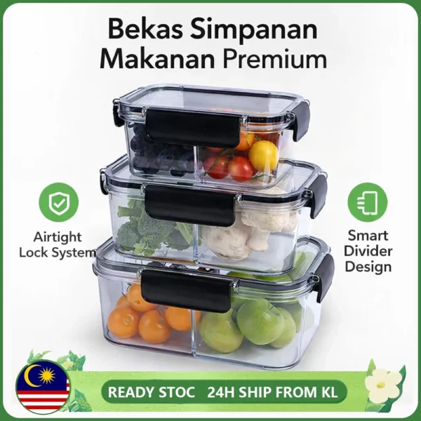 Borosilicate Glass Lunch Box Microwave Safe Heat Resistant Bento Box Food Container Bekas Makanan Viral