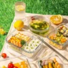 Borosilicate Glass Lunch Box Set 410 650 1040ml   Airtight Leakproof   Microwave   Freezer Safe Bekas Makanan Kaca