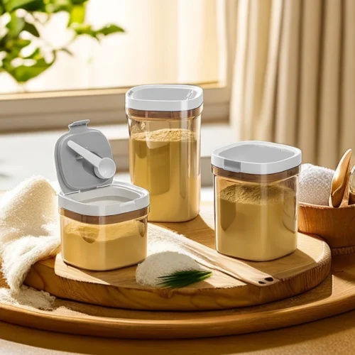 AS Bekas Susu Baby Kedap Udara Milk Powder Container Bayi Food Storage BPA Free  Airtight   Magnetic Spoon