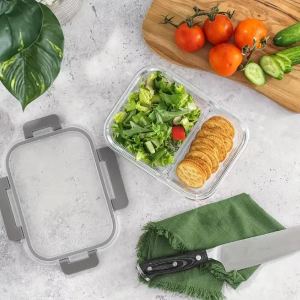 Borosilicate Glass Lunch Box Microwave Safe Heat Resistant Bento Box Food Container Bekas Makanan Viral