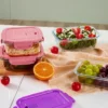 Set Bekas Makanan Kaca 3pcs   Lunch Box Microwave Tahan Panas   Tutup Klip Kedap