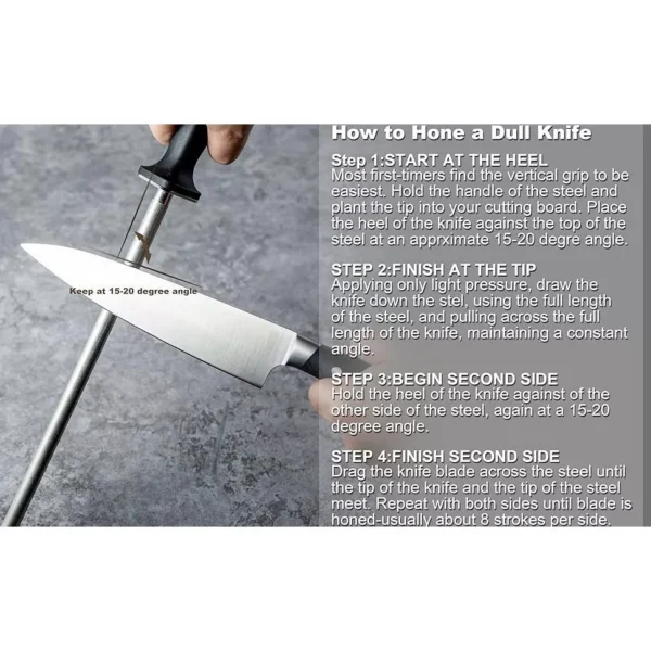 sg-11134201-8261y-mlomhepzgn43da.webp Professional 30 cm Diamond Knife Sharpening Rod Pengasah Pisau Dapur Sharpener Honing Steel Kitchen Tool