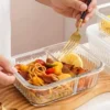 High Borosilicate Glass Lunch Box Bekas Makanan Kaca Microwave Safe Airtight Leakproof Food Container       Partition